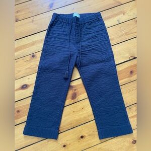 Voloshin Capri quilted pants size small charcoal grey elastic waist